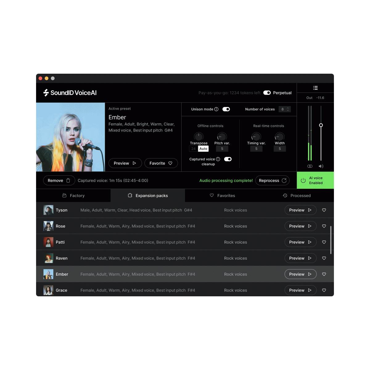 Sonarworks SoundID VoiceAI - Rock Voices Expansion