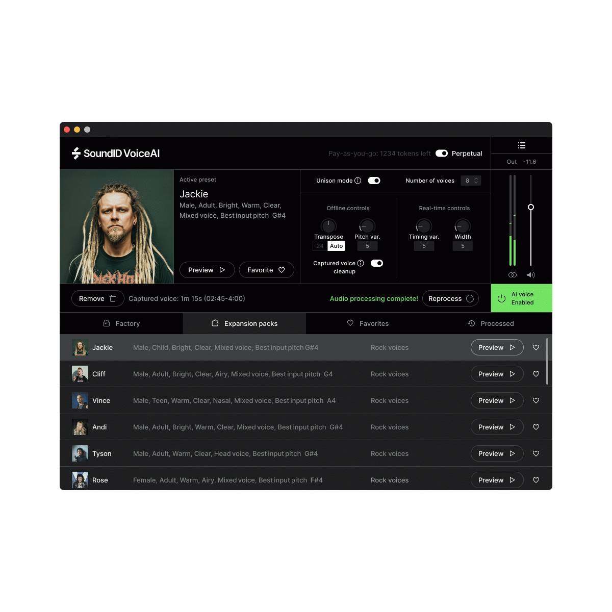 Sonarworks SoundID VoiceAI - Rock Voices Expansion