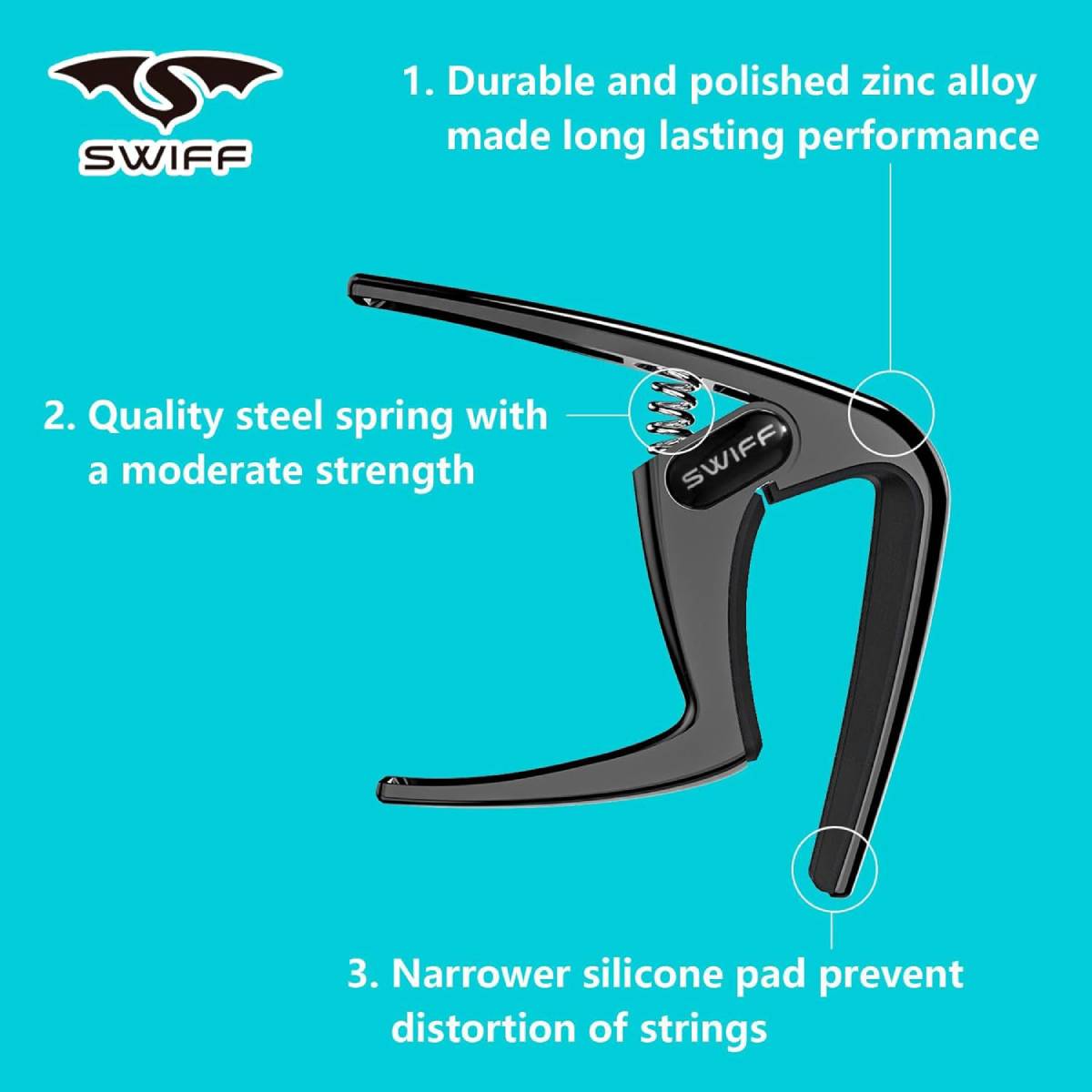 Swiff K8 Guitar Capo for Electric/Acoustic - Copper