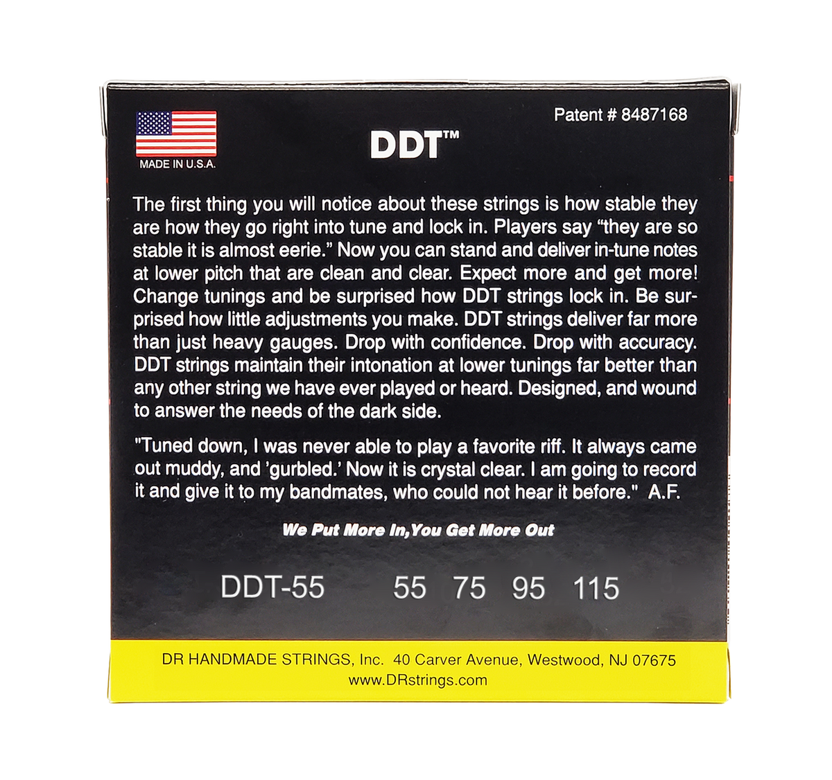DR DDT DDT-55 Drop Down Tuning Bass Guitar Strings: Extra Heavy 55-115