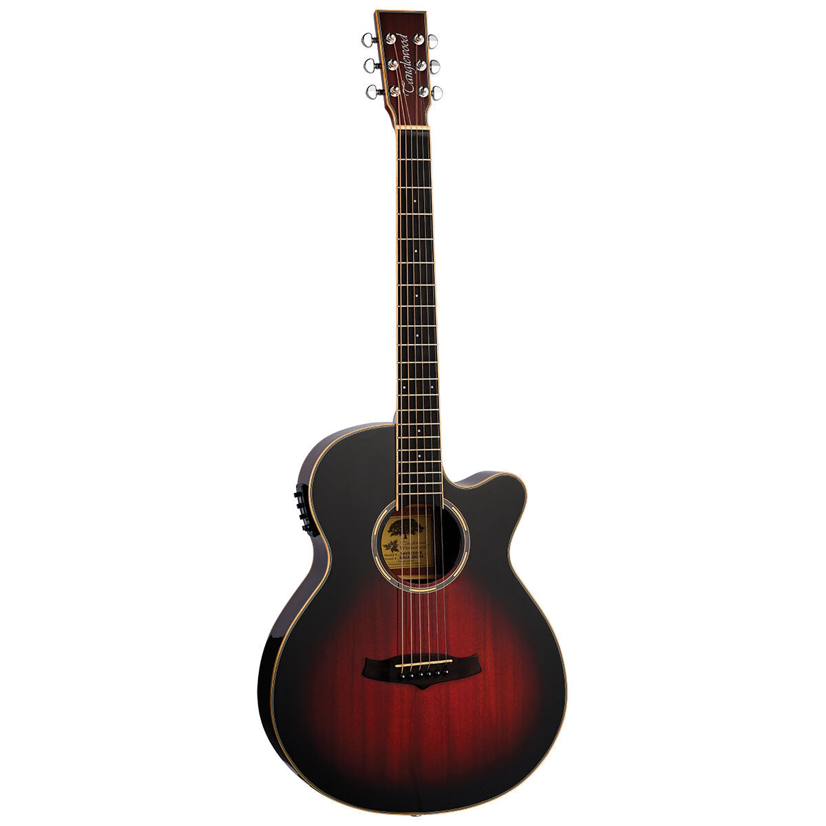 Tanglewood TW4TLCEAVB Winterleaf Acoustic Guitar Thinline SuperFolk Antique Vintage Burst w/ Cutaway & Pickup