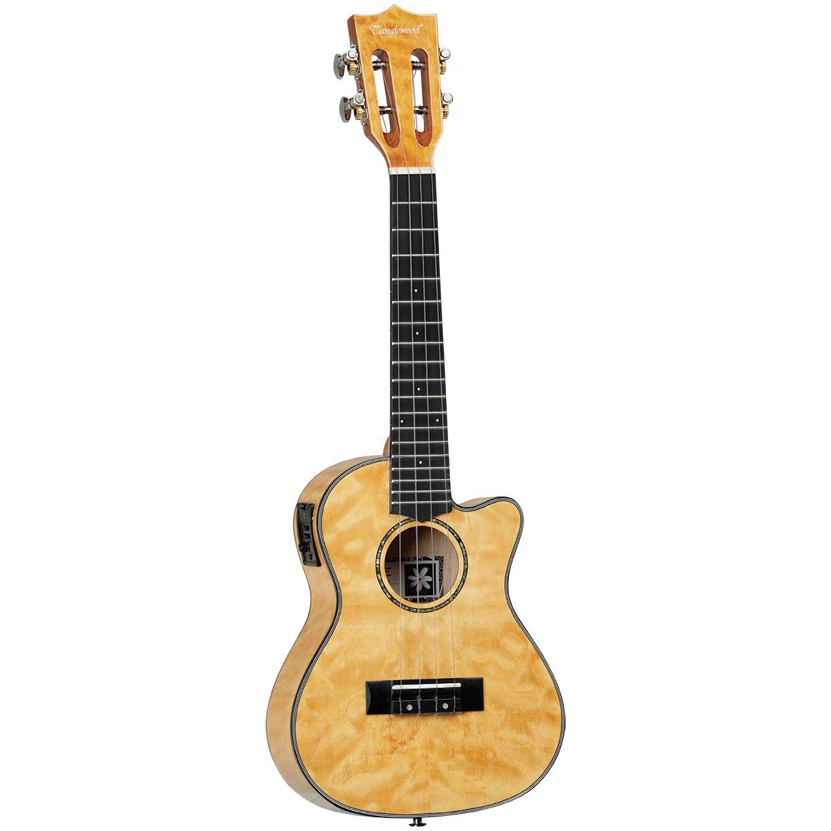 Tanglewood TWT29E Tiare Concert Ukulele Tennessee Honey Gloss Quilted Maple Uke w/ Pickup & Cutaway