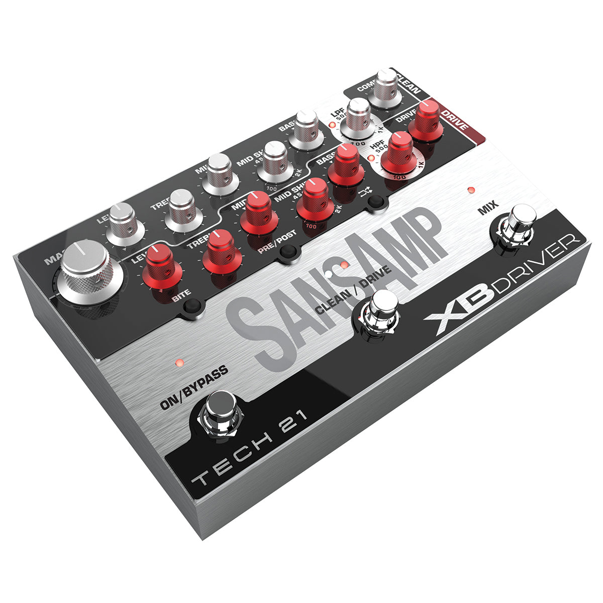 Tech 21 SansAmp XB Driver Dual-Amp/Bi-Amp Bass Preamp Effects Pedal
