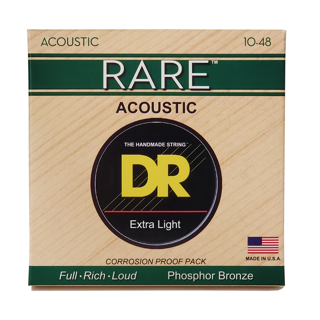 DR RARE RPL-10 Phosphor Bronze Acoustic Guitar Strings: Extra Light 10-48