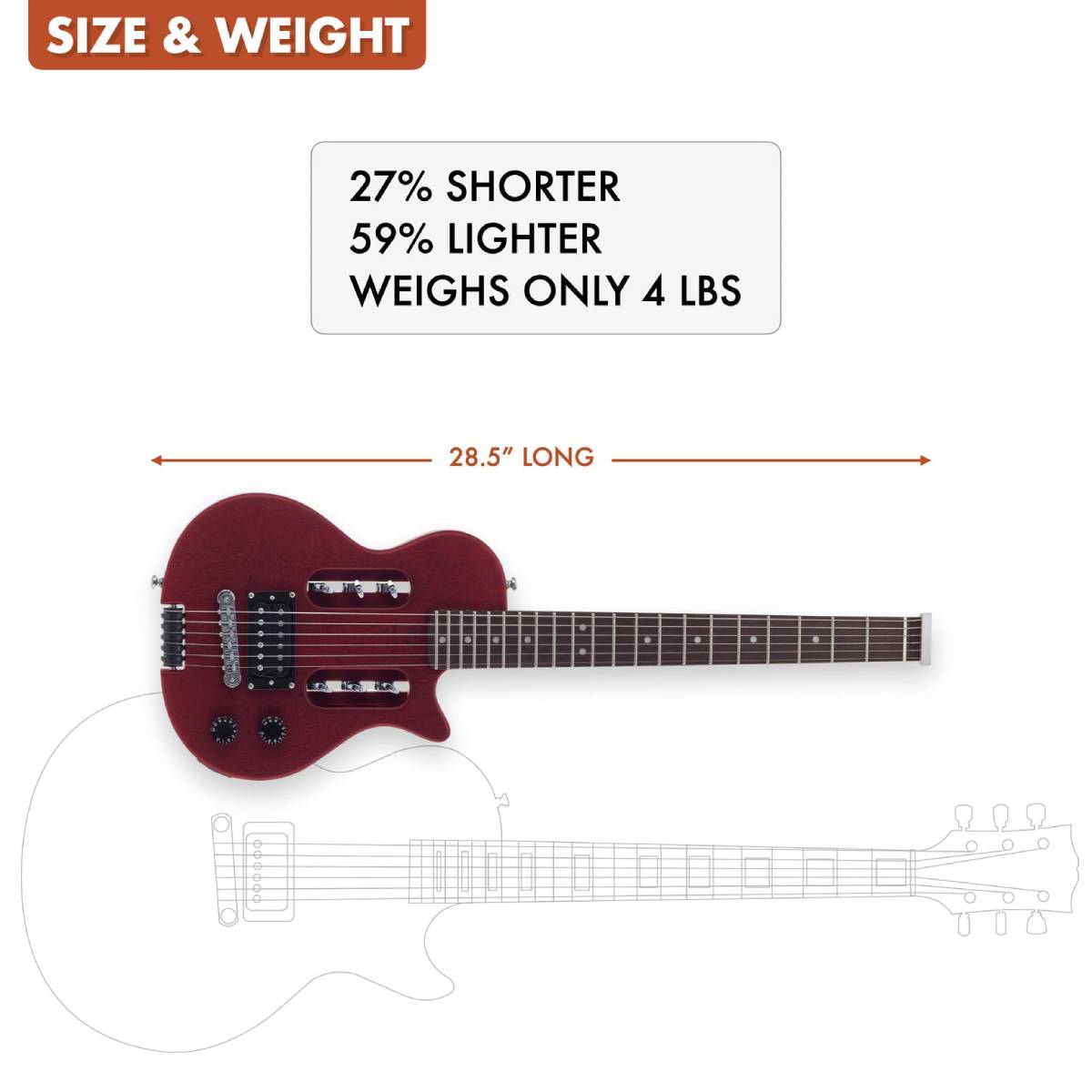 Traveler Guitar EG-1 Studio Electric Guitar Red Satin w/ Gig Bag