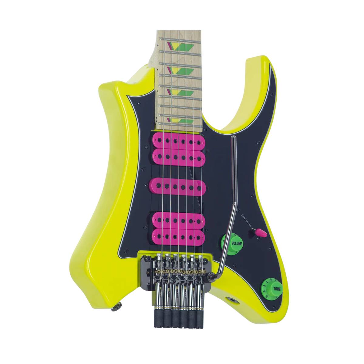 Traveler Guitar Vaibrant 88 Deluxe Headless Electric Guitar Electric Yellow w/ Gigbag