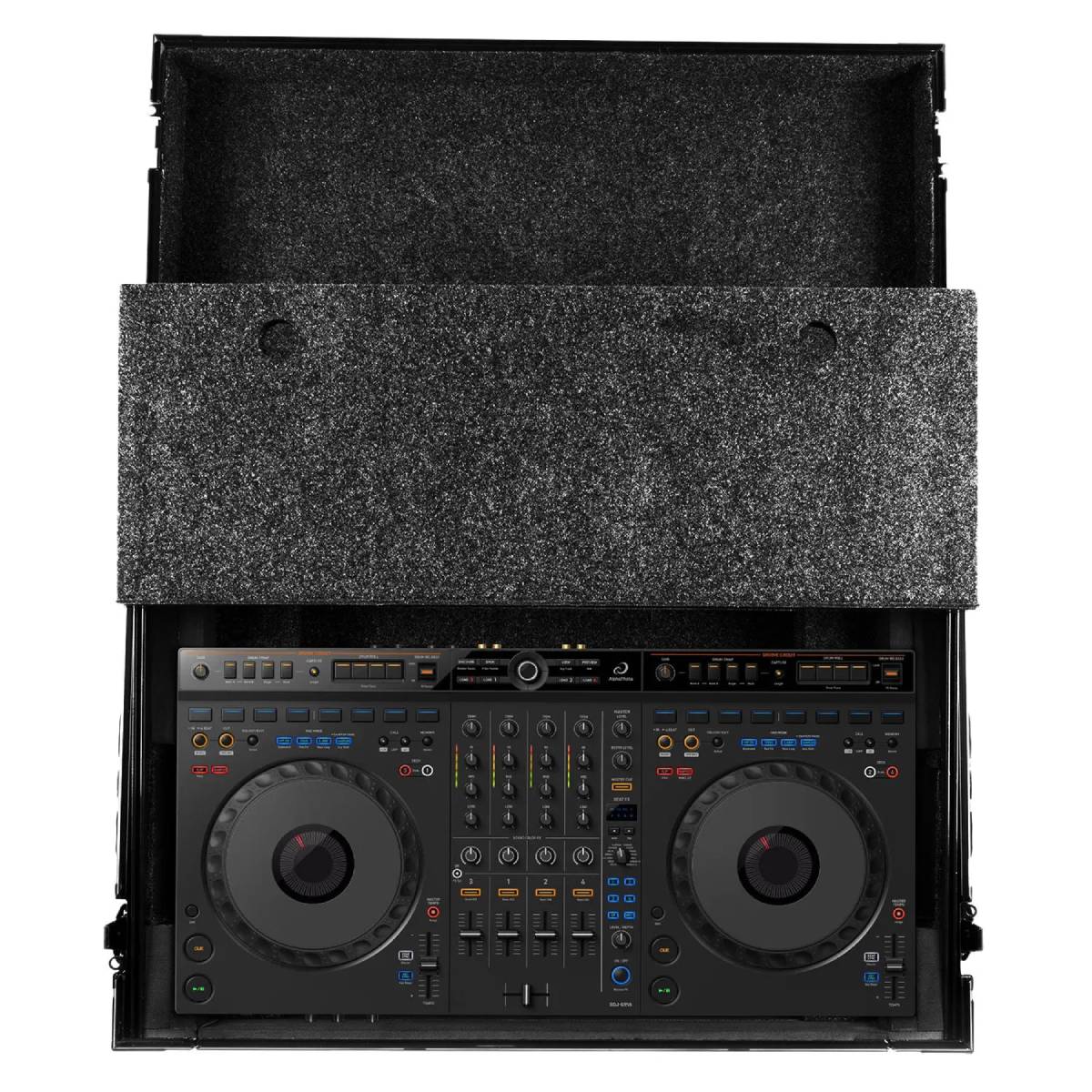 UDG U91104BL Ultimate Flight Case AlphaTheta DDJ-GRV6 Black Plus (Laptop Shelf)