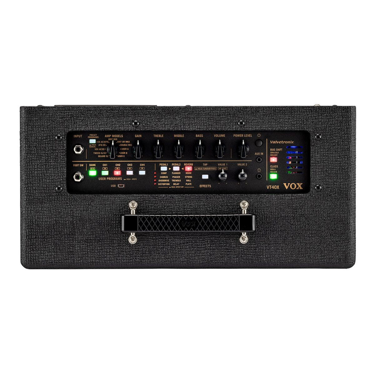 VOX VT40X Valvetronix Guitar Amplifier 40W 1x10 Combo Amp Classic Blue