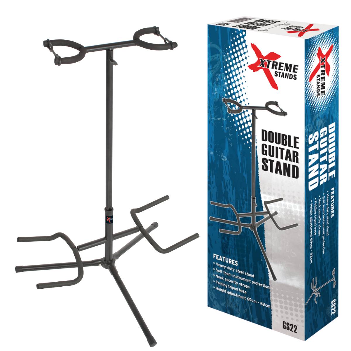 Xtreme GS22 Double Guitar Stand - Fits 2 Guitars