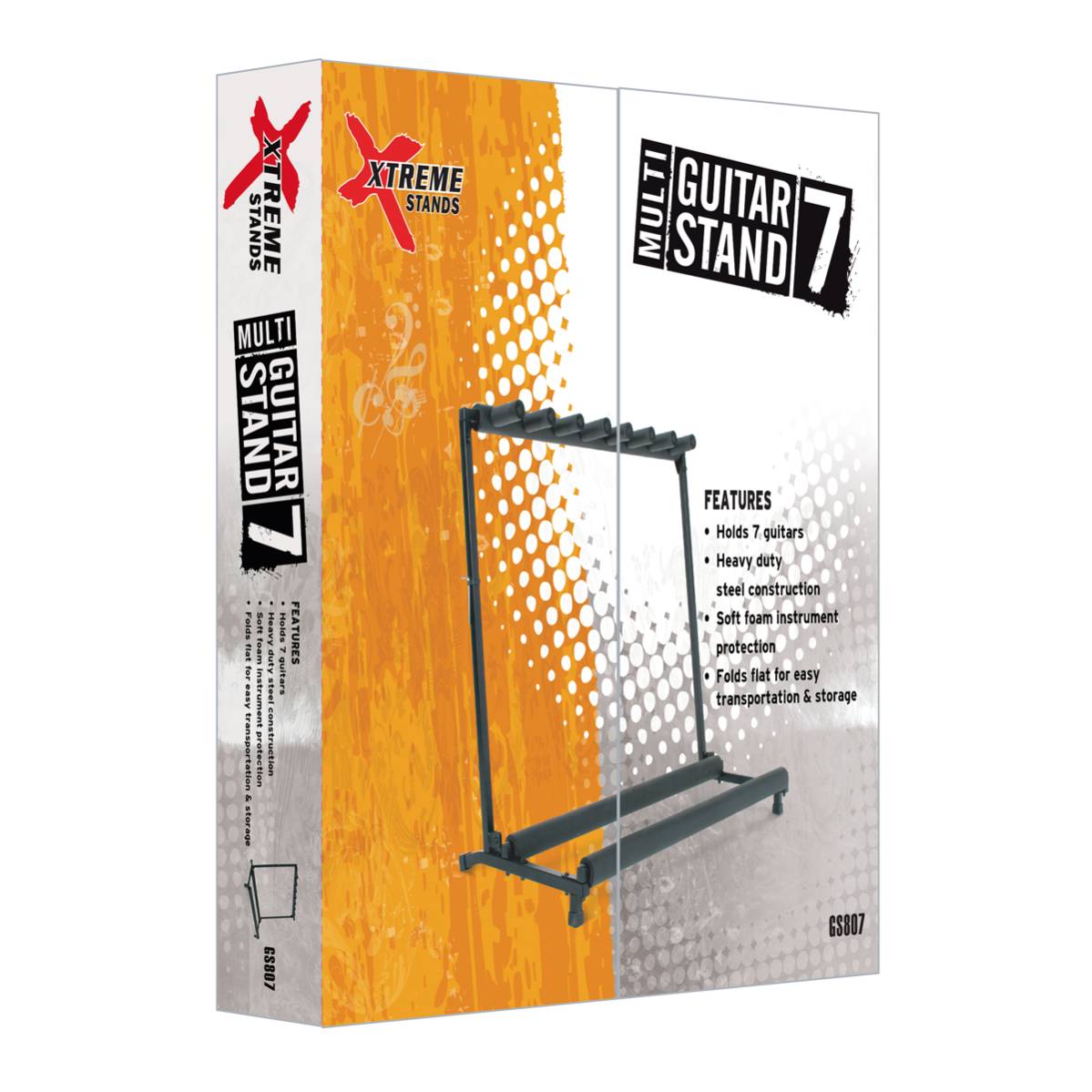 Xtreme GS807 Multi Guitar Rack Stand Fits 7 Guitars For Electric Bass Acoustic