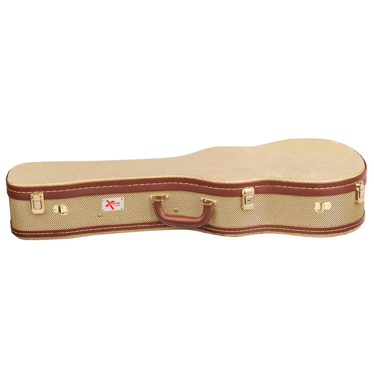 Xtreme HC464 Baritone &amp; Bass Ukulele Uke Hardcase - Vintage Yellow