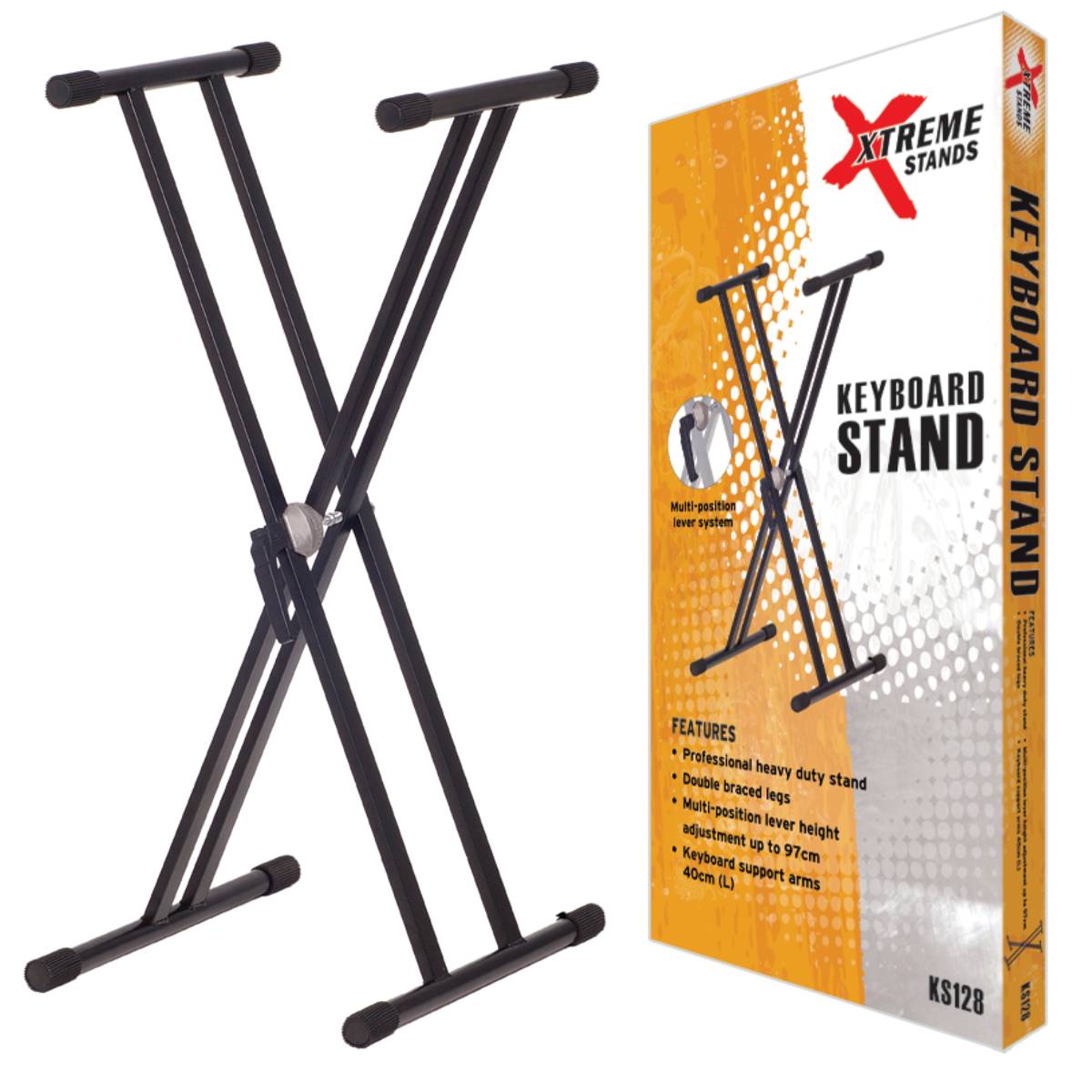 Xtreme KS128 Keyboard/Piano Stand X-Frame Double Braced