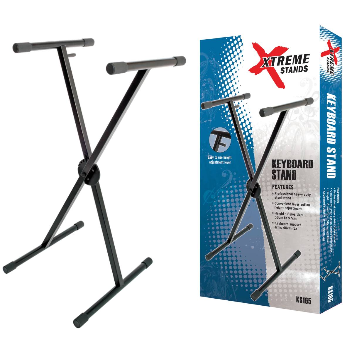 Xtreme KS165 Keyboard/Piano Stand X-Frame Single Brace