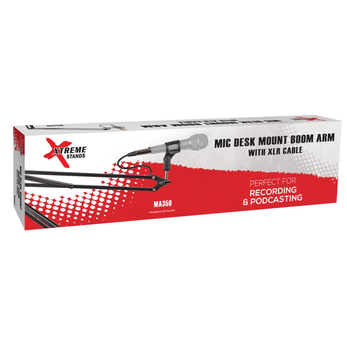 Xtreme MA350 Desktop Mount Microphone Boom Arm Stand w/ XLR Cable - Black