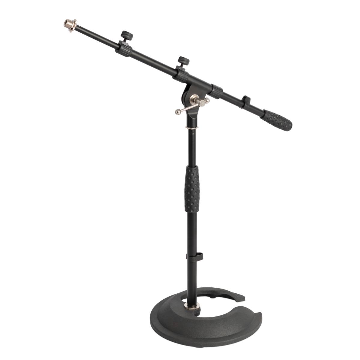 Xtreme MA414B Short Microphone Stand Cast Base w/ Telescopic Boom - Black