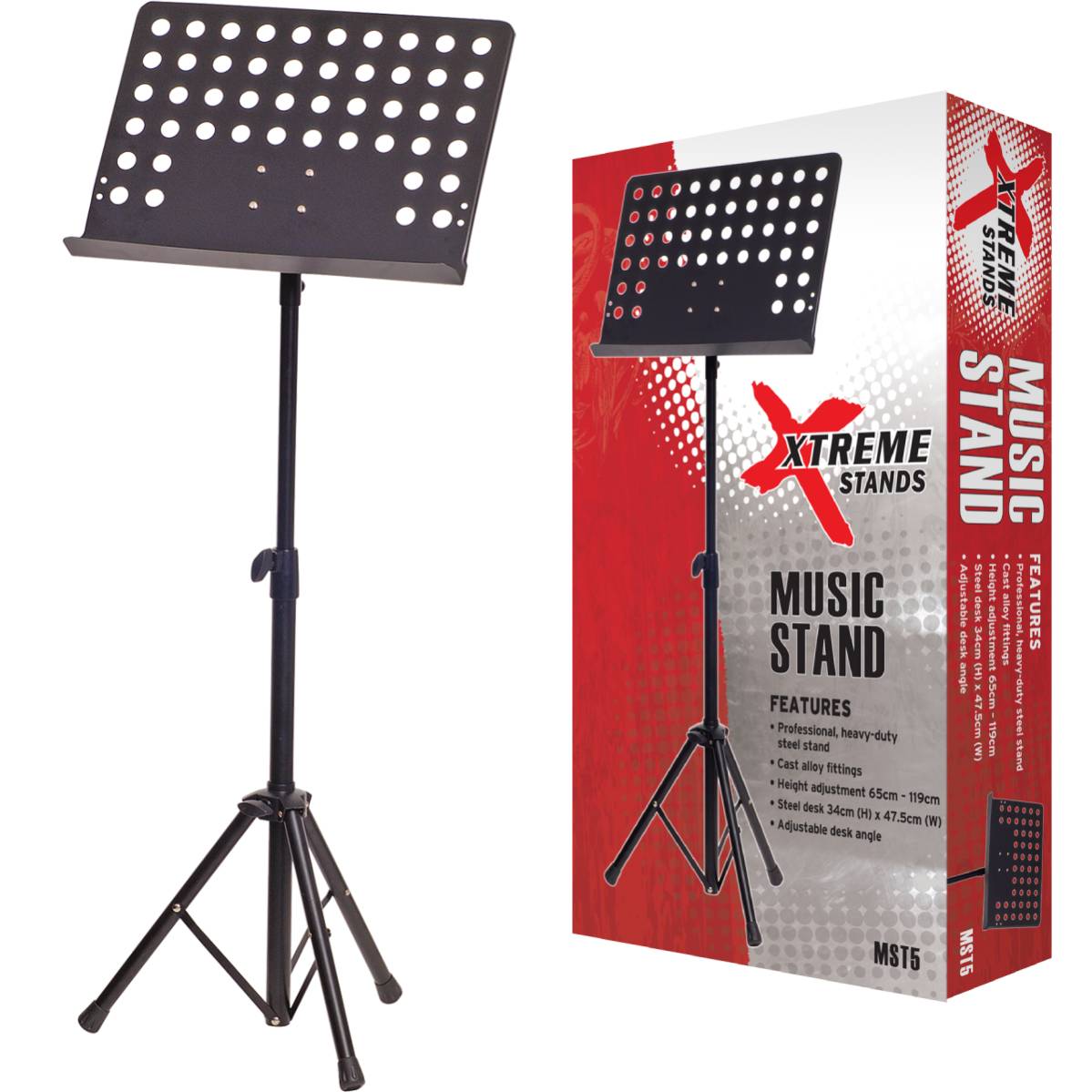 Xtreme MST5 Orchestral Music Stand - Black