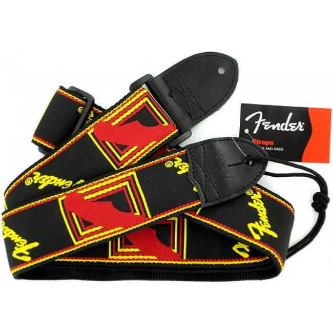 Fender 2inch Mono Black/Yellow/Red Strap 