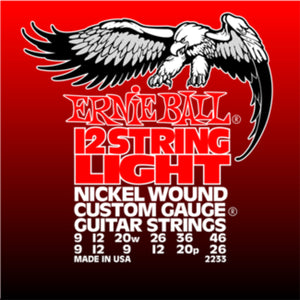 Ernie Ball 2233 Electric Guitar Strings 12-String Nickel Wound w/ Wound G Light 9-46 & 9-26