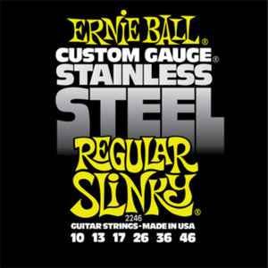 Ernie Ball 2246 Electric Guitar Strings Stainless Steel Regular Slinky 10-46
