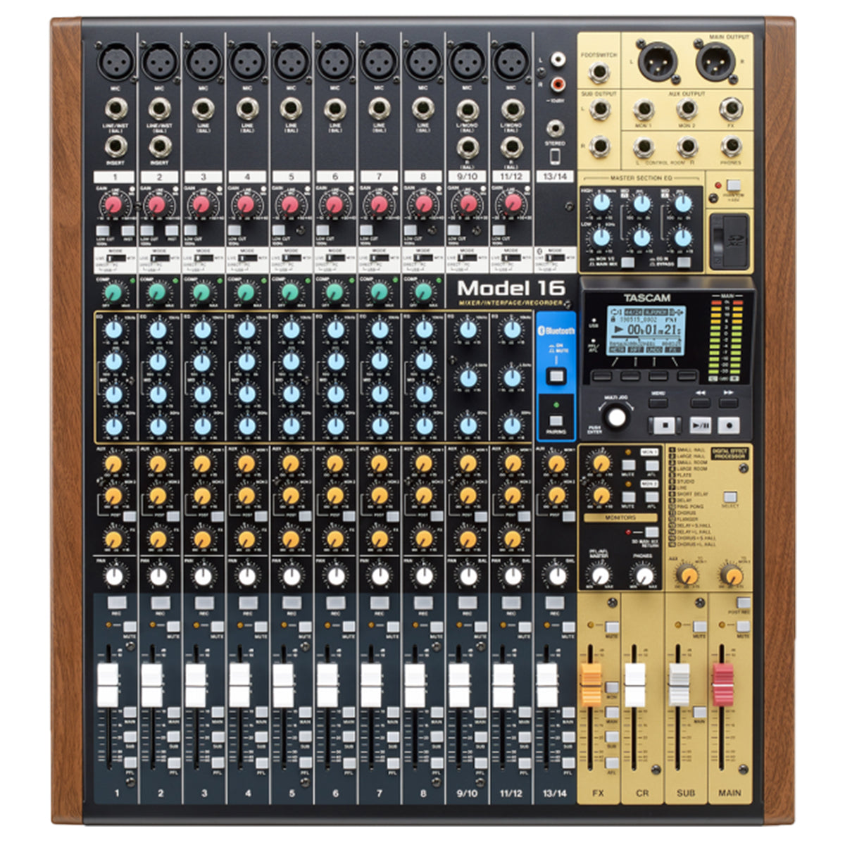Tascam MODEL-16 Multi-Track Live Recording Console Mixer