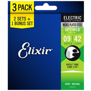 3 Pack of Elixir 16550 Electric Guitar Strings