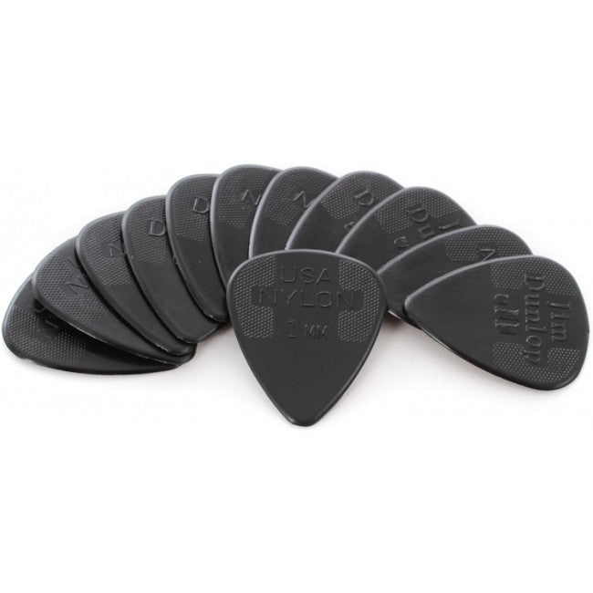 Jim Dunlop Guitar Picks Players 1.0mm Nylon Standard Qty 12 Pick Pack – Black JP210 44P1.0