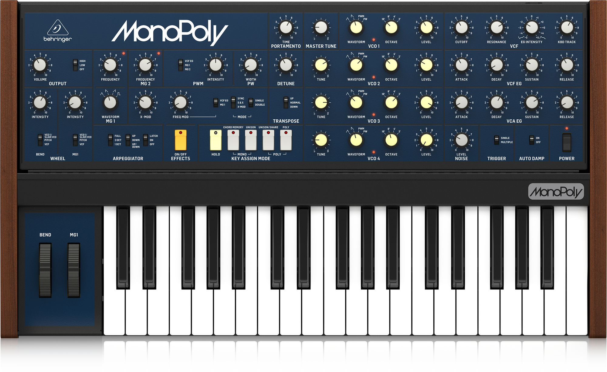 Behringer MonoPoly Analog 4-Voice Polyphonic Synthesiser Synth