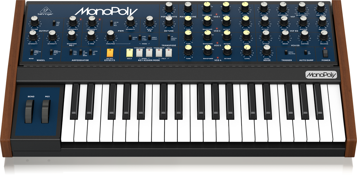 Behringer MonoPoly Analog 4-Voice Polyphonic Synthesiser Synth