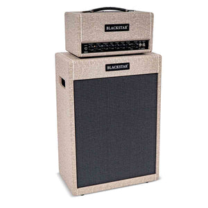 Blackstar St. James 50 EL34 Guitar Amplifier Stack Fawn 50w Head Amp & 212V Vertical Speaker Cabinet Angle1