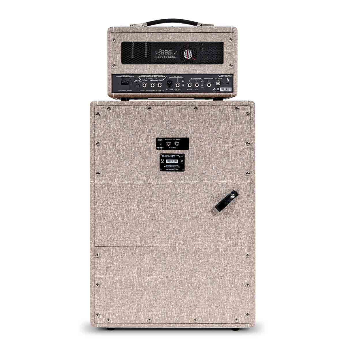 Blackstar St. James 50 EL34 Guitar Amplifier Stack Fawn 50w Head Amp & 212V Vertical Speaker Cabinet Back