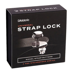 D'Addario Planet Waves PW-SLS-02 Guitar Strap Lock Universal System Nickel