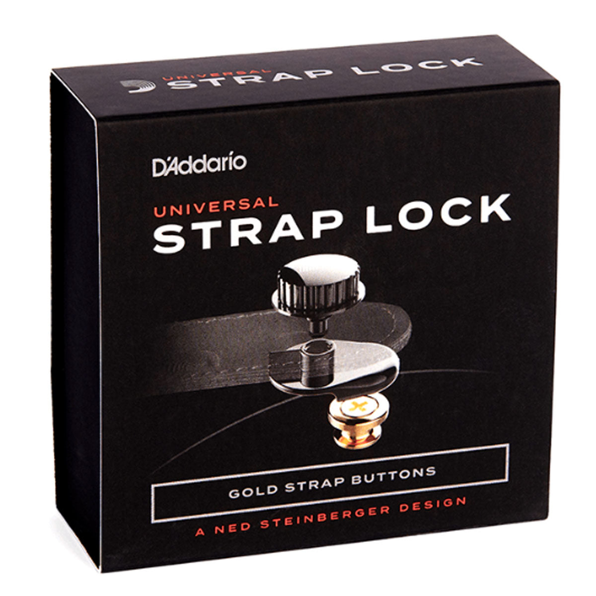 D'Addario Planet Waves PW-SLS-03 Guitar Strap Lock Universal System Gold