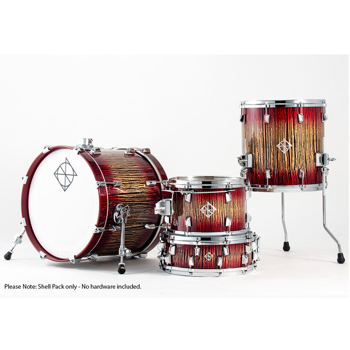 Dixon Artisan Series Drum Kit 4-Piece Red Forrest Lacquer Finish - PODAN41803RFCR