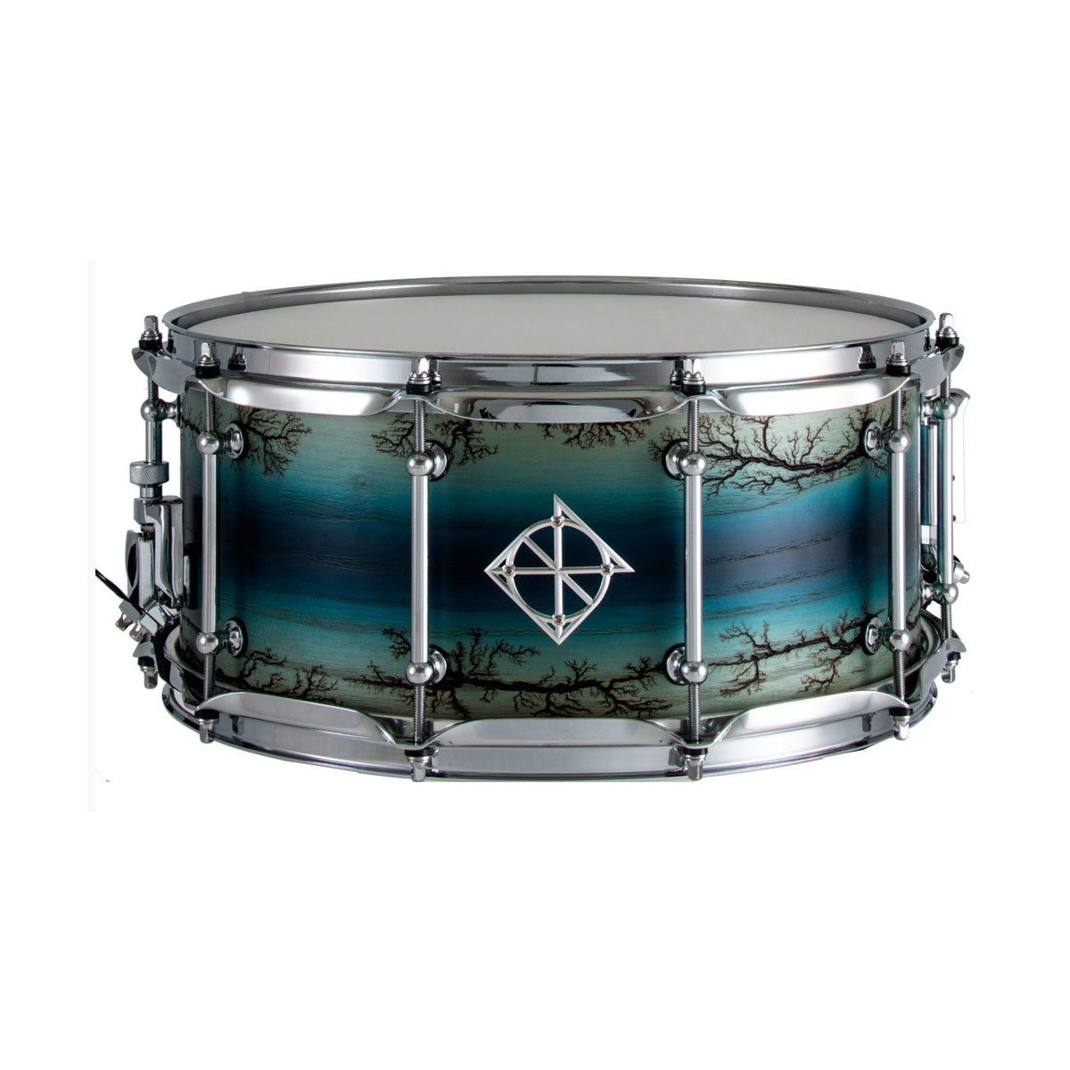 Dixon Artisan Series Snare Drum Ash Satin Enchanted Blue Reverse Burst - 14x6.5inch - PDSAN654EA