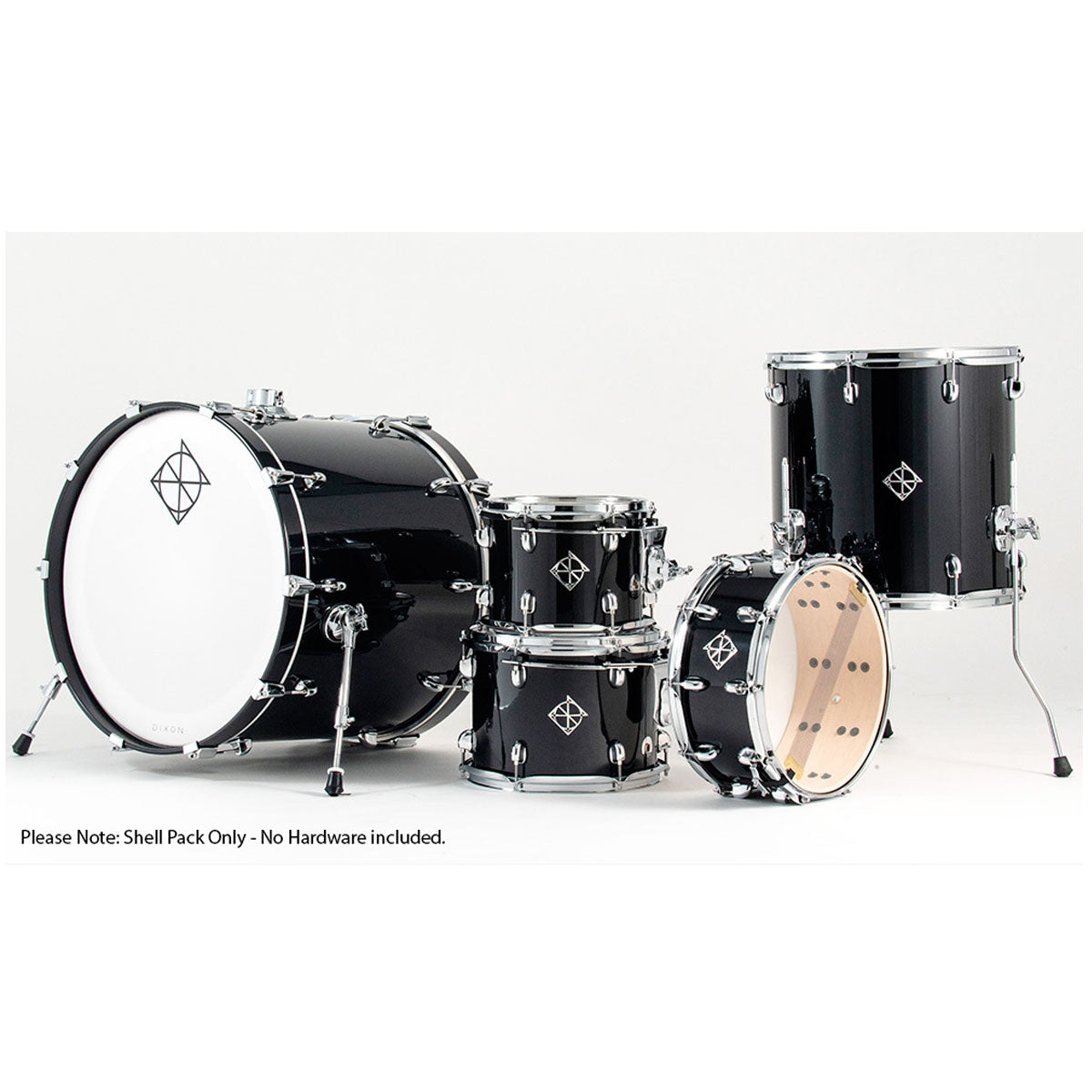 Dixon Cornerstone Maple 522 Series Drum Kit 5-Piece Piano Black Gloss - PODCSTM52201PBPM