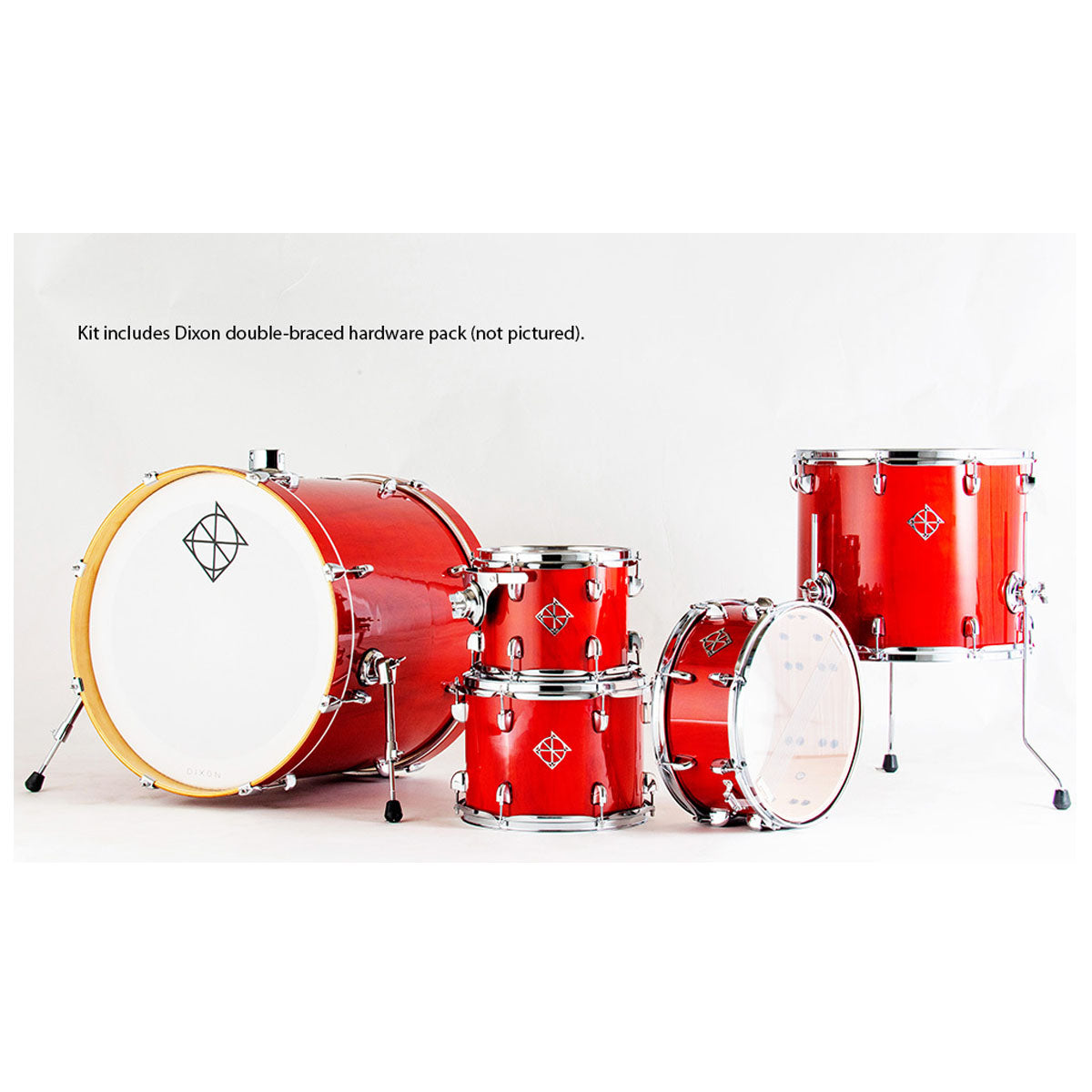 Dixon Fuse Maple 520 Series Drum Kit 5-Piece Amber Gloss w/ 9278 Hardware - PODFM520AMPK