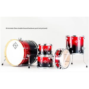 Dixon Fuse Maple 520 Series Drum Kit 5-Piece Candy Red Fade Gloss w/ 9278 Hardware - PODFM520CRFPK