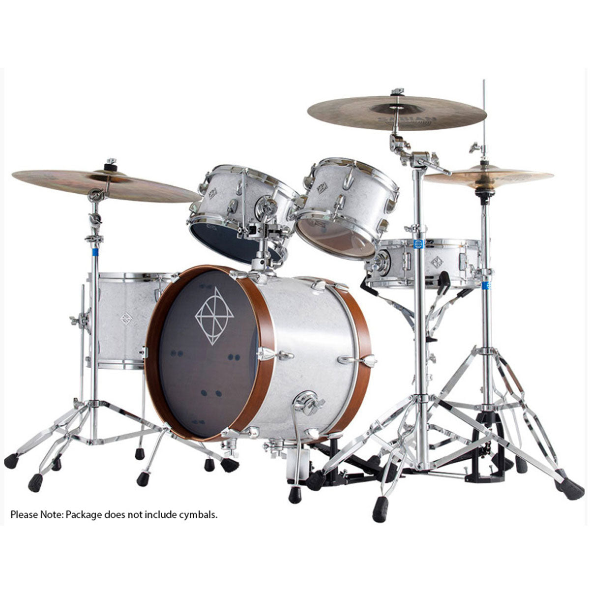 Dixon Jet Set Plus Series Drum Kit 5-Piece Sub Zero White w/ Hardware & Bags - PODJ516PKSZWWB