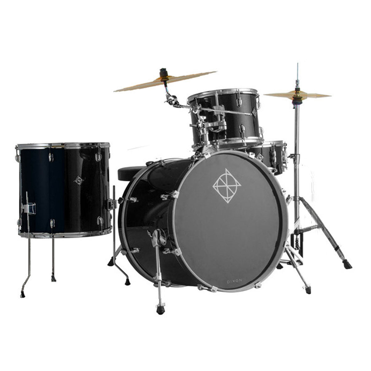 Dixon Spark Series Drum Kit 4-Piece Ocean Blue Sparkle w/ Cymbals & Hardware & Throne - PODSP418COBS