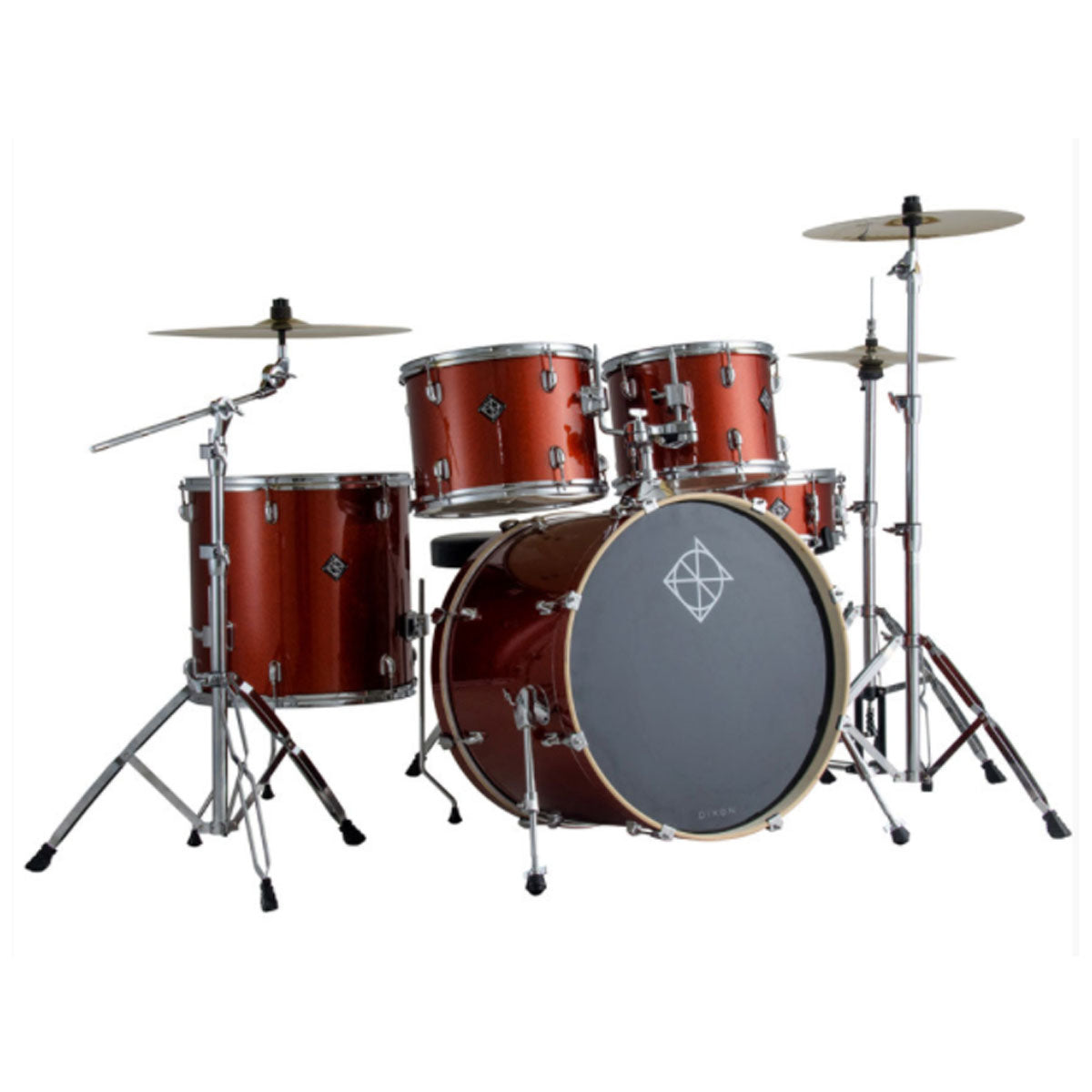 Dixon Spark Series Drum Kit 5-Piece Champagne Sparkle w/ Cymbals & Hardware & Throne - PODSP520ACPS