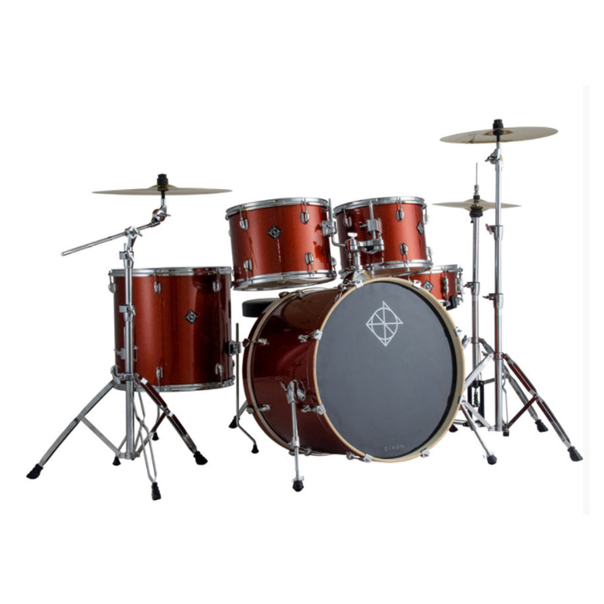 Dixon Spark Series Drum Kit 5-Piece Champagne Sparkle w/ Cymbals & Hardware & Throne - PODSP522ACPS