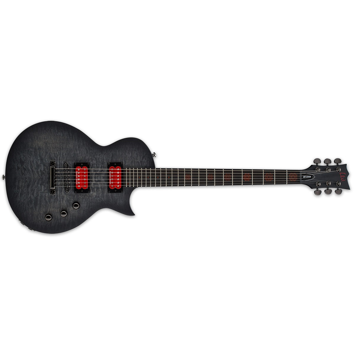 ESP LTD BB-600 Baritone Ben Burnley Signature Electric Guitar See Thru Black Sunburst Satin