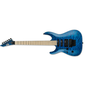 ESP LTD MH-203QM Electric Guitar Quilted Maple See Thru Blue w/ Floyd Rose - LMH-203QMSTB