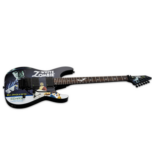 ESP LTD KH-WZ White Zombie Kirk Hammett Signature Electric Guitar Black Graphic w/ EMGs & Floyd Rose