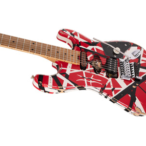 EVH Striped Series Frankie Electric Guitar Red w/ Black Stripes Relic - 5107900503