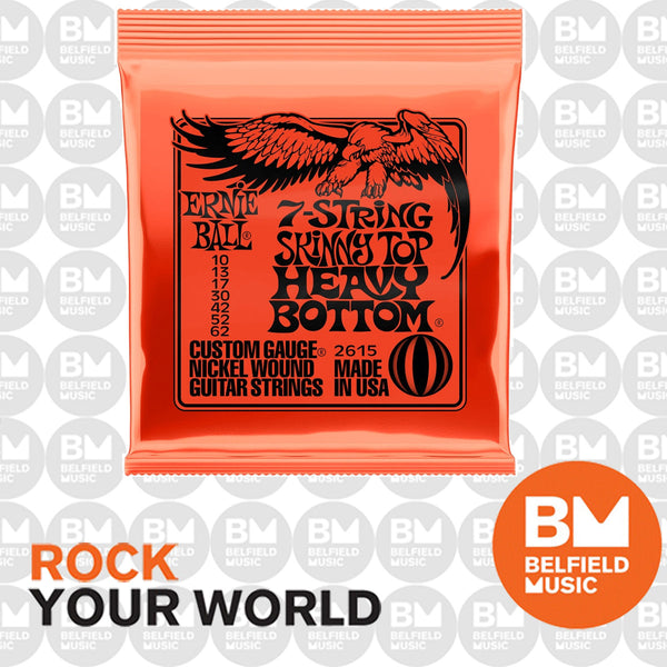Ernie Ball 2615 Electric Guitar Strings 7-String Slinky Nickel Wound ...