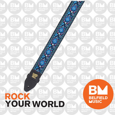Ernie Ball Indigo Orchird Jacquard Strap - Some Neck Guitars Ernie Ball Indigo Orchird Jacquard Strap - Some Neck Guitars