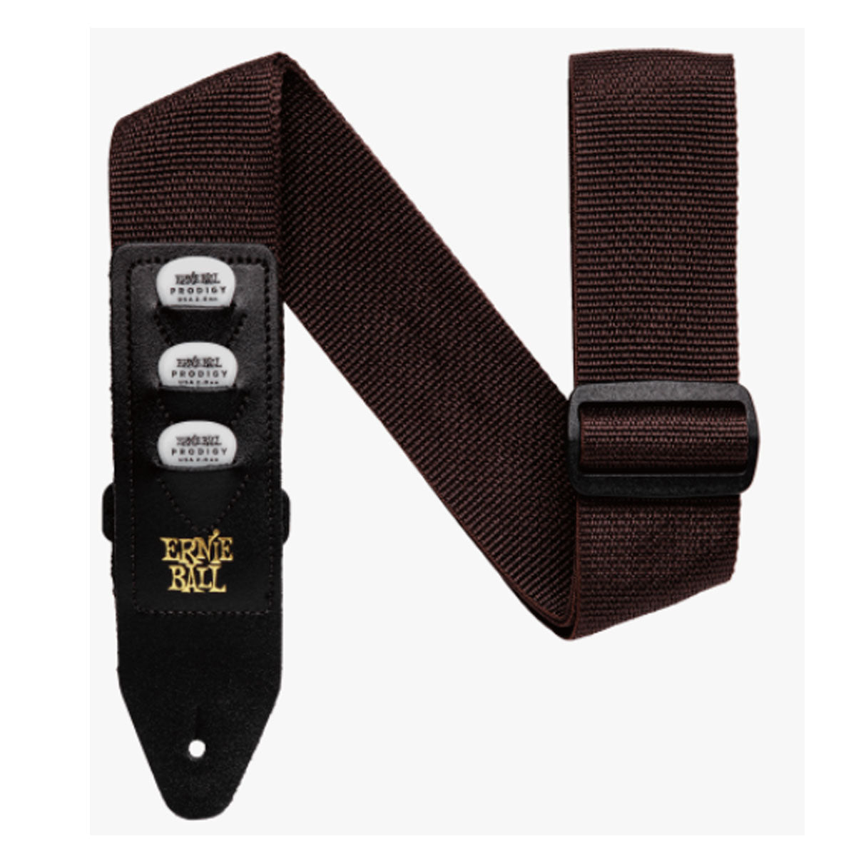 Ernie Ball 4250 Polypro Guitar Strap Brown w/ Pickholder