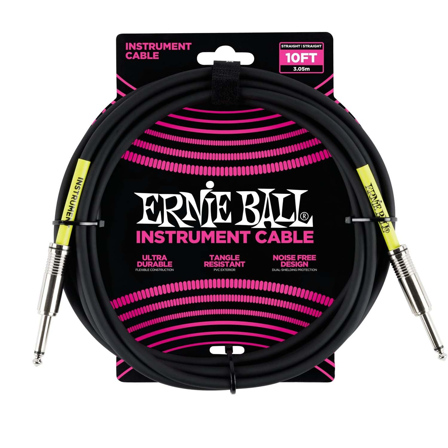 Ernie Ball 6048 Ultraflex 10ft (3m) Black Instrument Cable Straight/Straight