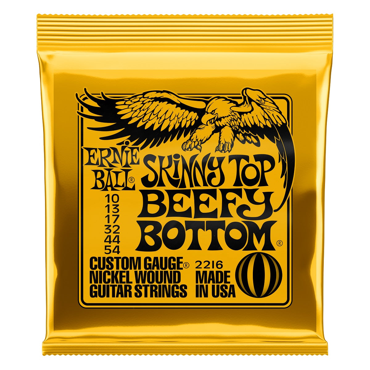 Ernie Ball 2216 Electric Guitar Strings Slinky Nickel Wound Skinny Top Beefy Bottom 10-54